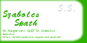 szabolcs spath business card